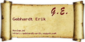 Gebhardt Erik névjegykártya